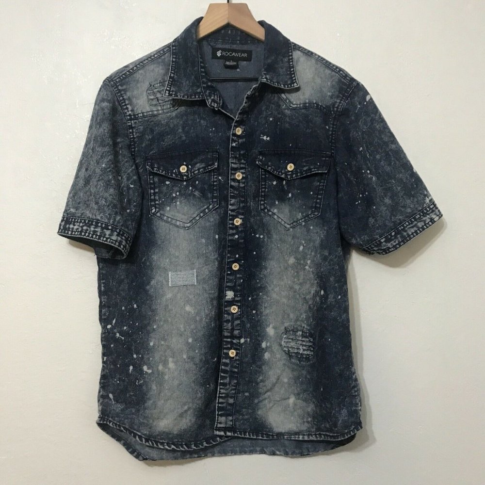 Rocawear Short Sleeve Casual Button Down Men’s Size L